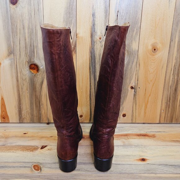 Kenneth Cole Brown Italian Leather Riding Boots - Picture 5 of 8